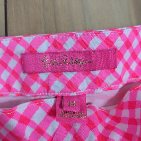 NWT! Lilly Pulitzer Arabeth Stretch Shorts Love Potion Pink Check Me Out Size 14 - Picture 6 of 15